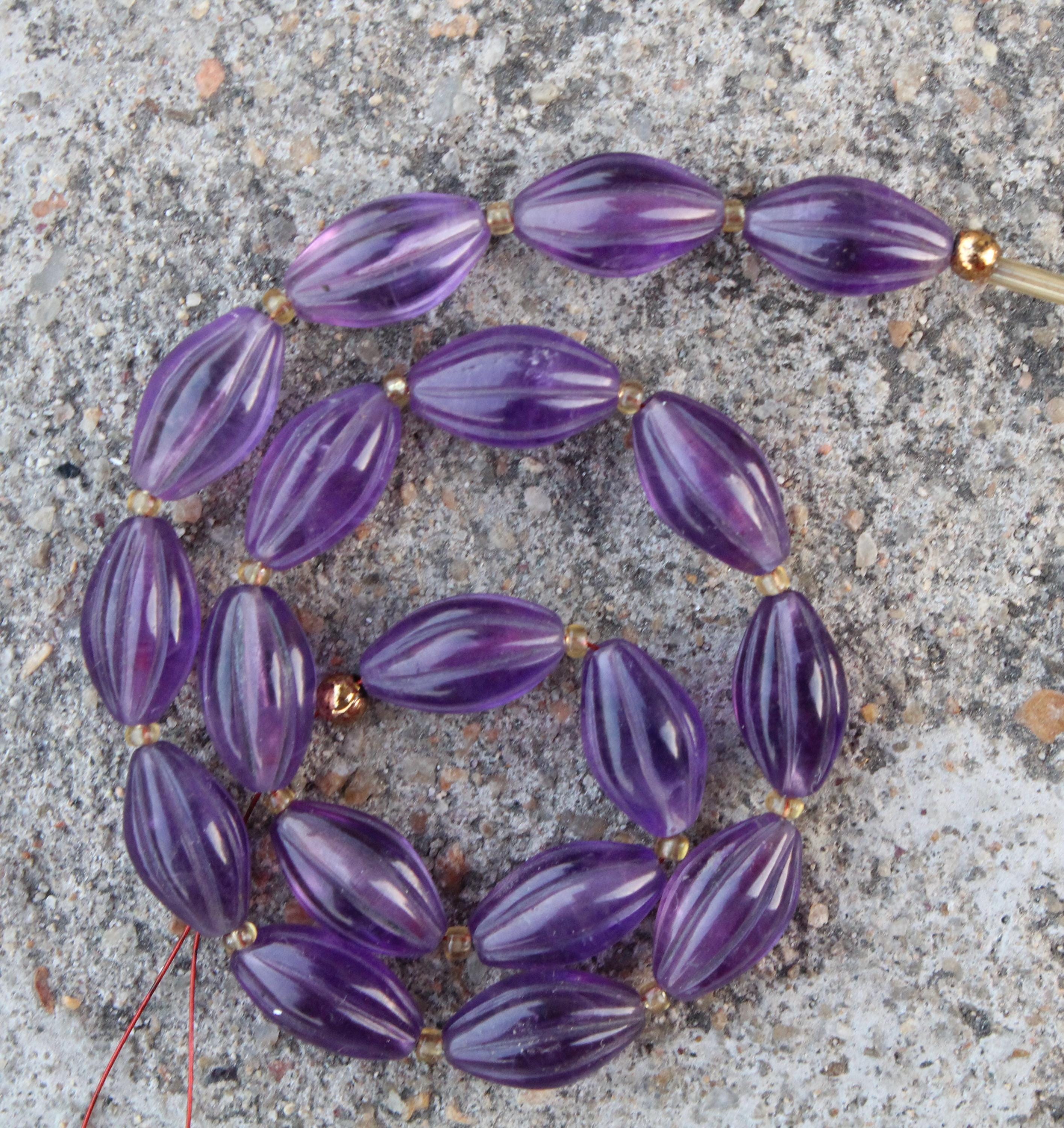 Natural 17 piece smooth amethyst gemstone carving onion briolette beads, 8x 14 mm, amethyst carbin, fancy beads, purple amethyst sale