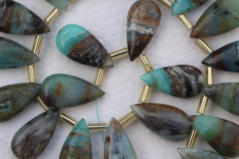 drilled mystic PO3 20 piece smooth Pear Peruvian OPAL briolette beads 9 X 18 mm approx...wholesale price low price custom orders rare