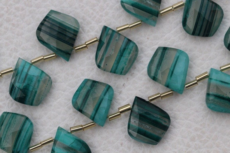 10 piece faceted fancy green OPAL leaf like briolette beads 13.5 x 16 A+ rare 14 x 17 mm approx...wholesale price custom order unique