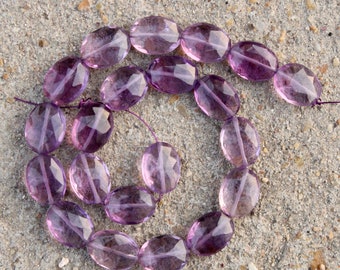 Natural, 20 piece faceted amethyst fancy ovals briolette beads, 9 x 12 mm app, amethyst gemstone, wholesale, custom, fancy amethyst