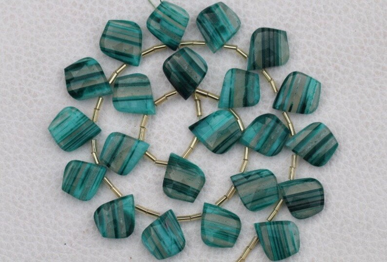 10 piece faceted fancy green OPAL leaf like briolette beads 13.5 x 16 A+ rare 14 x 17 mm approx...wholesale price custom order unique