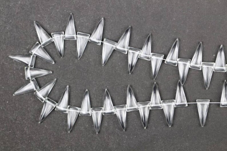 14.8 mm approx 35 piece smooth CRYSTAL triangle beads 14.5