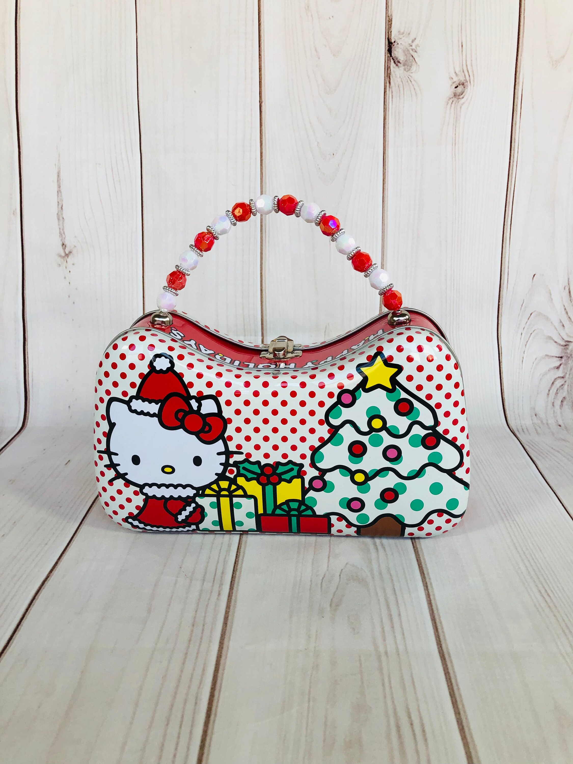 レア‼️Hello Kitty クリスマスポーチ Hello Kitty Santa Christmas Tin Purse Bag - Etsy