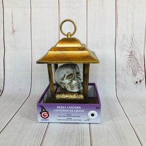 Skull Candle Lantern Halloween With Sound Motion Light Illusion