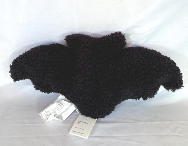 Pottery Barn Halloween Shimmer Bat Shaped Pillow - Thumbnail 2
