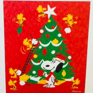 Peanuts Snoopy Woodstock Christmas Decorating the Tree Throw Blanket