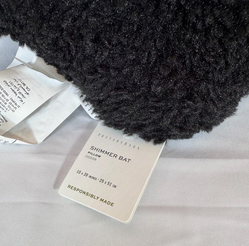 Pottery Barn Halloween Shimmer Bat Shaped Pillow - Thumbnail 3