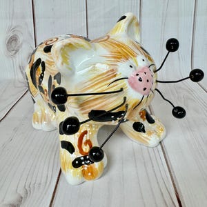 Kitty Cat Coin Bank Handmade Ceramic