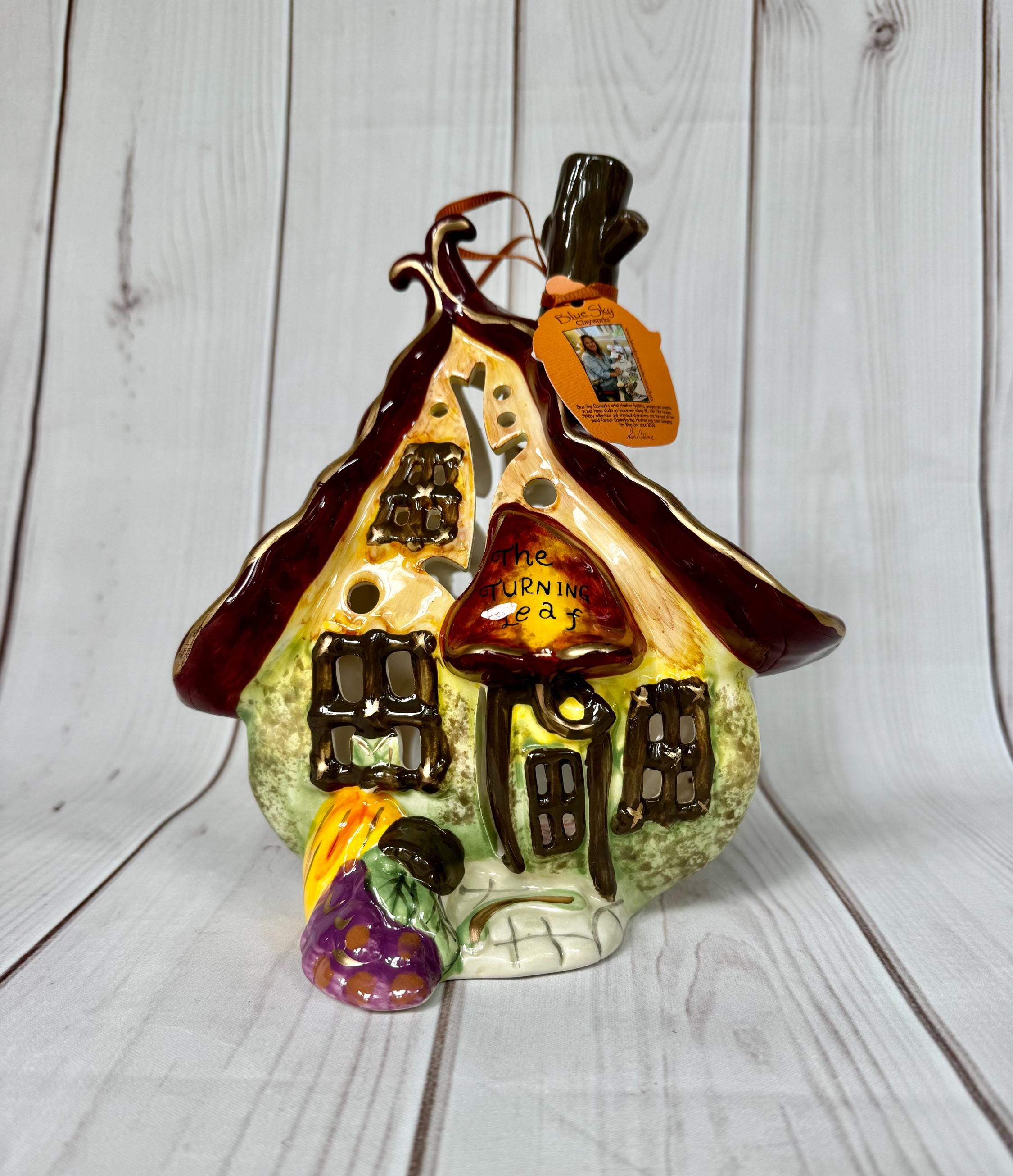 Blue Sky Clayworks Fall the Turning Leaf Cottage Tea Light Candle