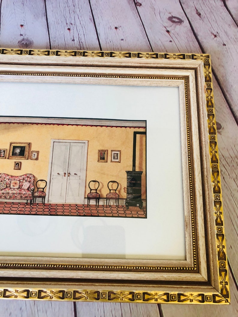 Vintage Bombay Company Yellow Picture Framed Art Farmhouse Etsy Canada