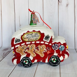 Blue Sky Clayworks Dancing Gingerbread Bakery Christmas Cookie Jar