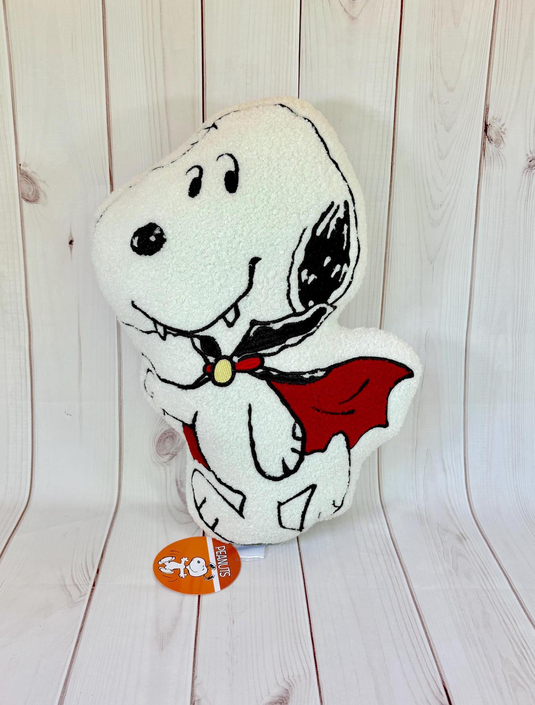 Peanuts Snoopy Halloween Vampire Ivory Sherpa Embroidered Throw Décor Pillow