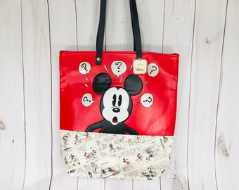 Borsa a tracolla con stampa di Topolino Disney e strisce a fumetti.
