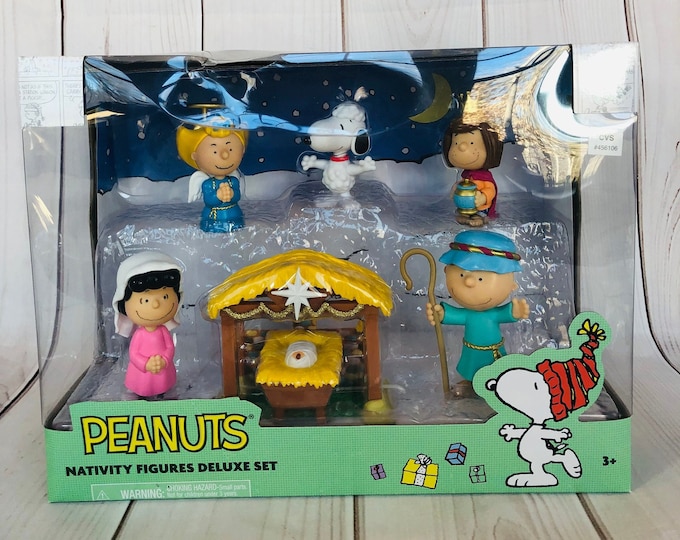 Peanuts Nativity Figurines Deluxe Set 7 Pieces A Charlie Brown