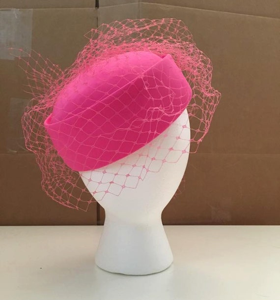 pink pillbox hat for sale