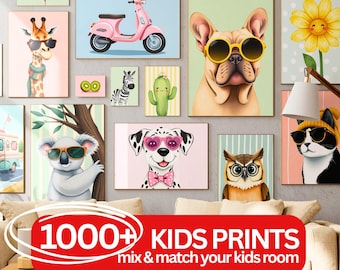 Kids Room Prints Nursery Wall Art Playroom Decor Printable Download Digital Posters Neutral Nursery Theme Baby Room Gallery Set