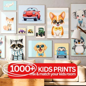 Oltre 1000 stampe per la cameretta dei bambini, set di stampe da parete, stampe da parete per la cameretta dei bambini, decorazioni per la sala giochi, stampe per la cameretta dei bambini, stampe da parete eclettiche, bundle di stampe da scaricare digitali