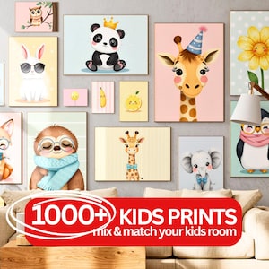 1000+ Kids Room Prints, Wall Art Set, Nursery Wall Art, Playroom Decor, Kids Room Art, Eclectic Wall Art, Digital Download Prints Bundle