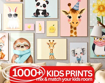 Nursery Decor Prints Kids Wall Art Bundle Printable Download Baby Room Posters Playroom Theme Digital Print Set Toddler Room Decor