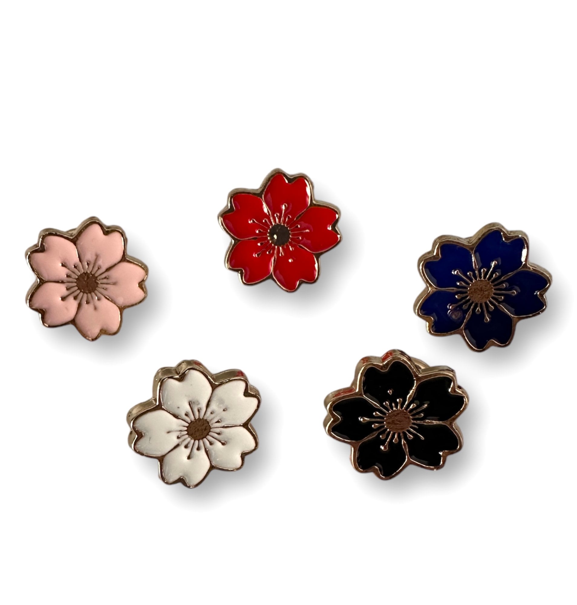 Broche Fantaisie Ancienne En émail - Motif Fleur F1014, Bijou Vintage D'occasion
