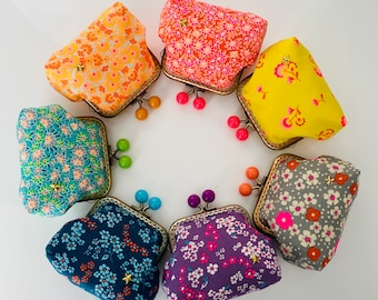 Marité purse - Petit Pan fabrics, metal clasp with colored balls