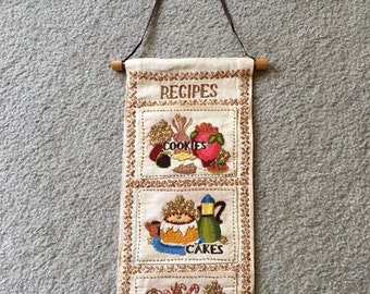 Fabric Embroidered Recipe Holder