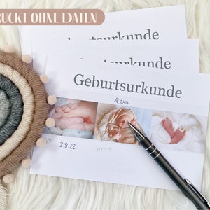 Geburtsurkunde "minimalistisch mit Symbolen" | Gedruckt OHNE Daten | A5-Format | für Reborner | Beilage für das Boxopening von Rebornbabys
