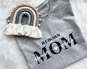T-Shirt für Rebornmama und Rebornpapa mit Name | Rebornbabys sammeln als Hobby | für alle, die ein Reborn haben und es zeigen wollen