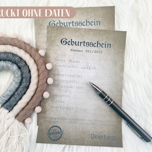 Geburtsurkunde "historisch" | Gedruckt OHNE Daten | A5-Format | für Reborner | Beilage für das Boxopening von Rebornbabys