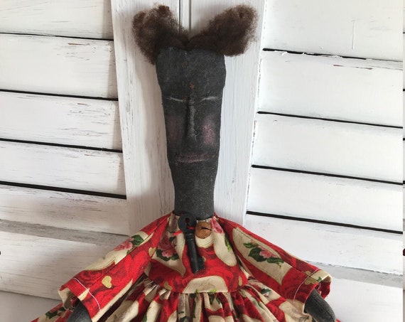 Primitive Doll, Primitive Folk Art Doll, Primitive Home Decor, Primitive Grungy Doll, Grungy Primitive Cloth Doll, Primitive Decor