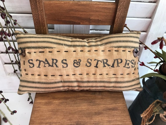 Primitive Folk Art Rustic Pillow Tuck