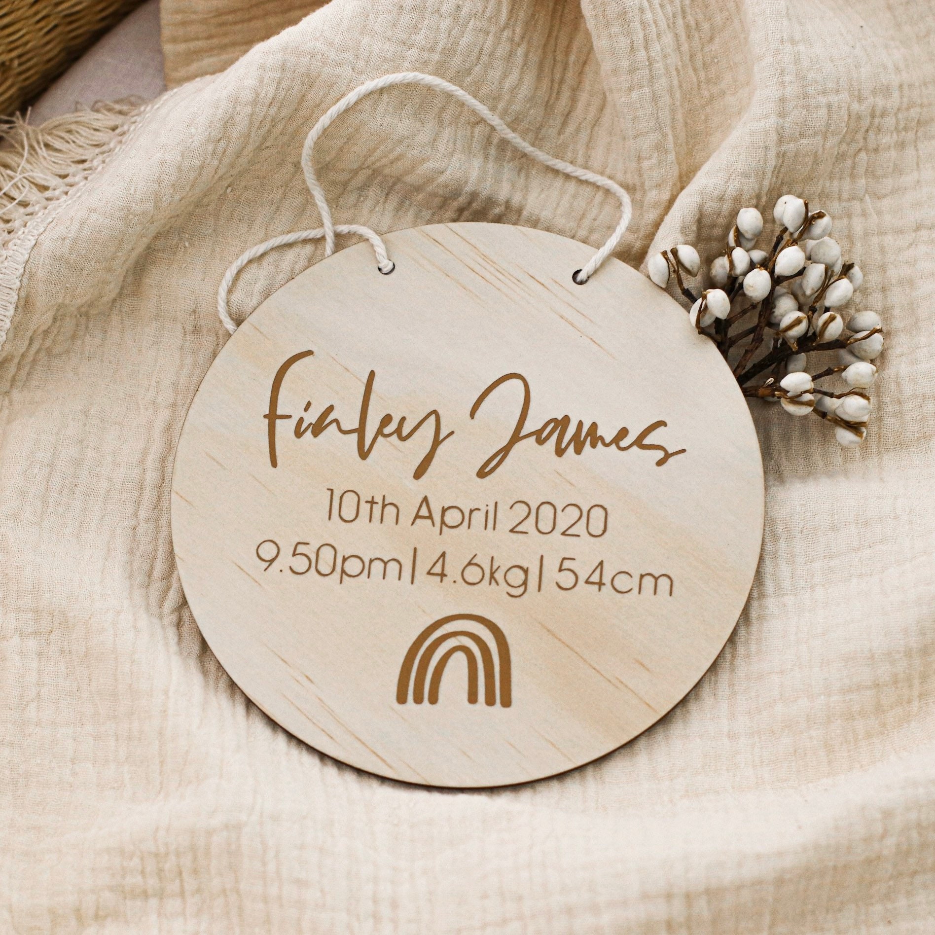 Birth Details Baby Announcement Plaque Personalised Wooden Etsy