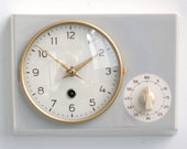 SCHATZ Wall Clock PLUS Timer Kitchen Vintage Germany Ceramic Glass Mid Century. Offered With a One Years Guarantee