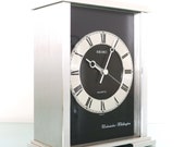SEIKO Mantel Clock QF144s Volume Control WESTMINSTER And WHITTINGTON Chime Japan Chiming Clock. Offered With a One Years Guarantee