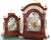 WARMINK Mantel Top Clock XL Vintage TRIPLE Chime Moonphase Clock 7 Jewels High Gloss Dutch Clock. Offered With a One Year Guarantee
