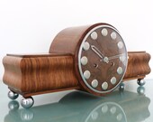 JUNGHANS HAC Mantel Antique Clock Chime BAUHAUS Museum Quality Restored Serviced German Clock Offered With a One Years Guarantee