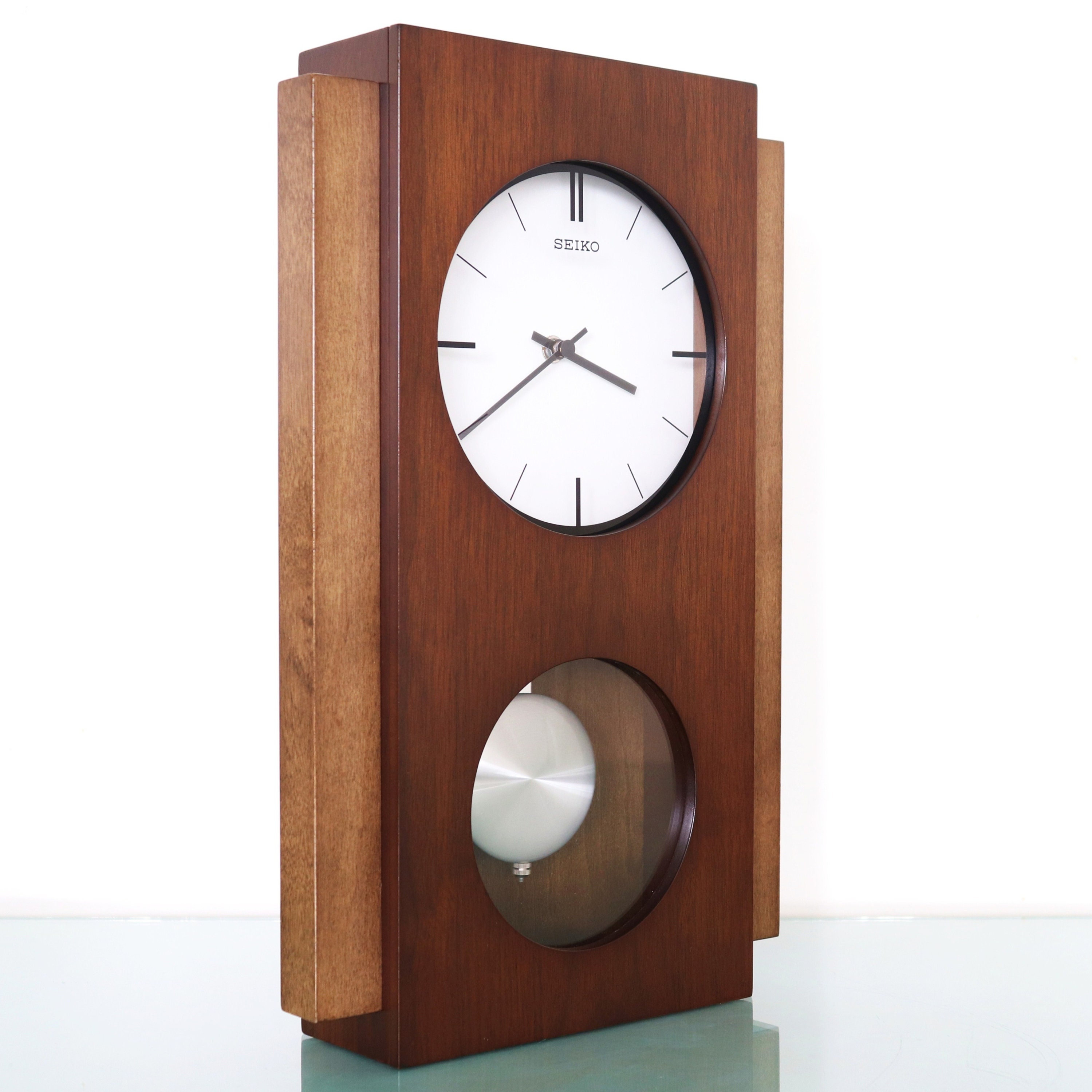 Seiko Wall Or Mantel Clock Slimline Top Design Qx217bn Etsy