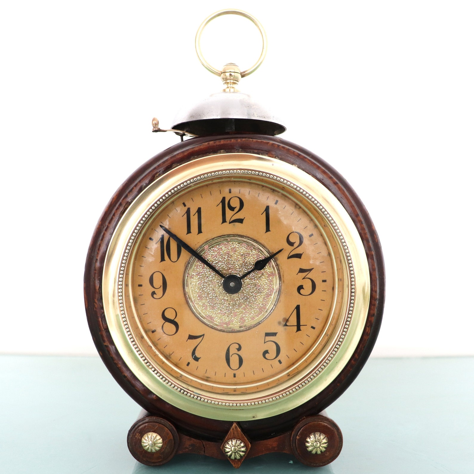 JUNGHANS Alarm Mantel Clock Antique XXL Wood 1920s BELL German Etsy