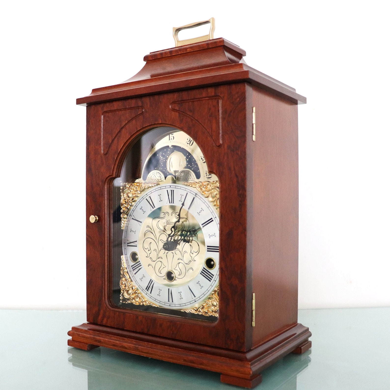 HERMLE Clock TRIPLE Chime Mantel MOONPHASE Westminster Clock Etsy