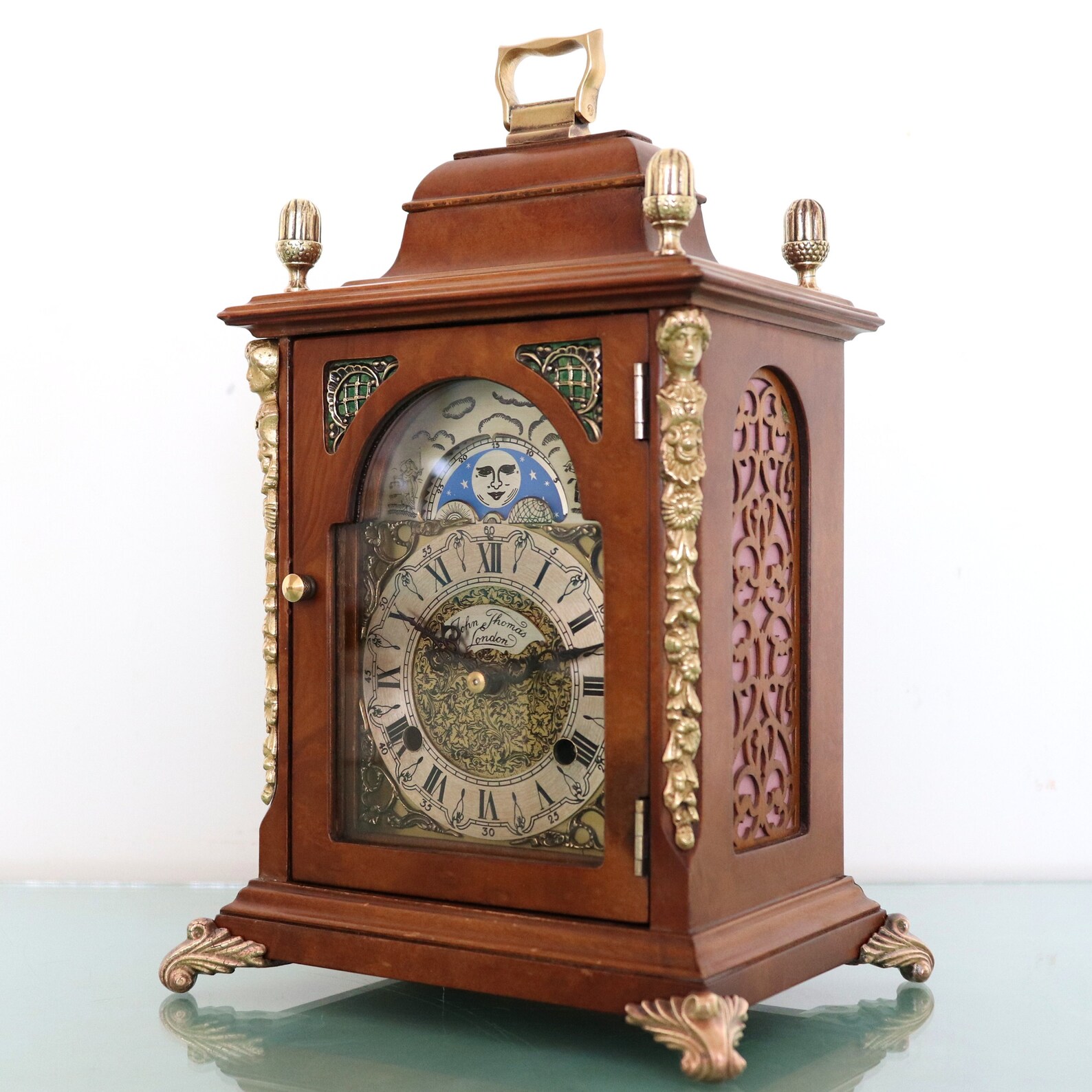 HERMLE Mantel Top Clock Vintage MOONPHASE Semi Gloss Double Etsy