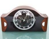 Antique Clock SCHATZ Mantel TOP Bakelite Front Art Deco Amsterdam School SERVICED Refurbished 3 Bar Chime Germany One Year Guarantee