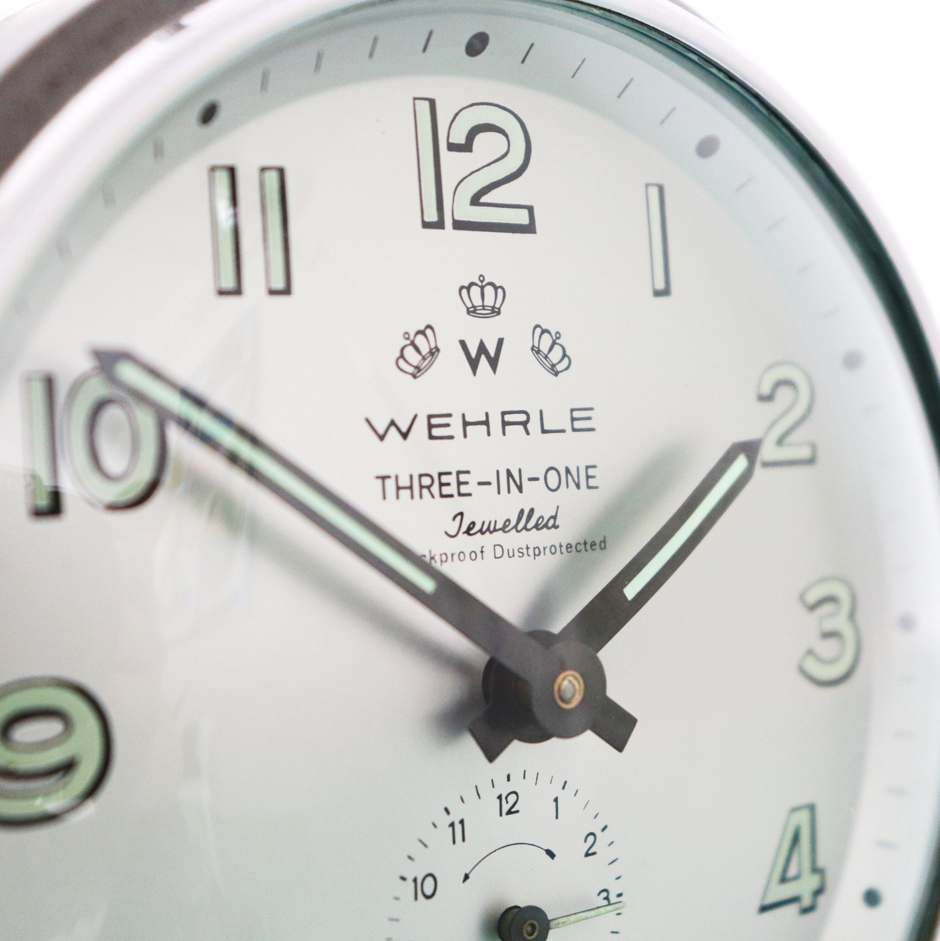 WEHRLE ALARM Clock Three In One Silver Dial STRIKING Vintage Etsy