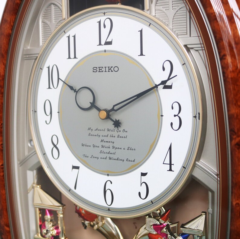 SEIKO Qxm146Brh Wall MUSICAL Clock MOTION 12 Melodies Etsy