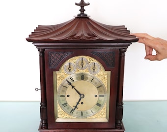 W&H Antique Mantel Clock TRIPLE FUSEE 2 Chime on 8 Bells/Gong Huge 1880s German WINTERHALDER Hofmeier. Offered With a One Years Guarantee!