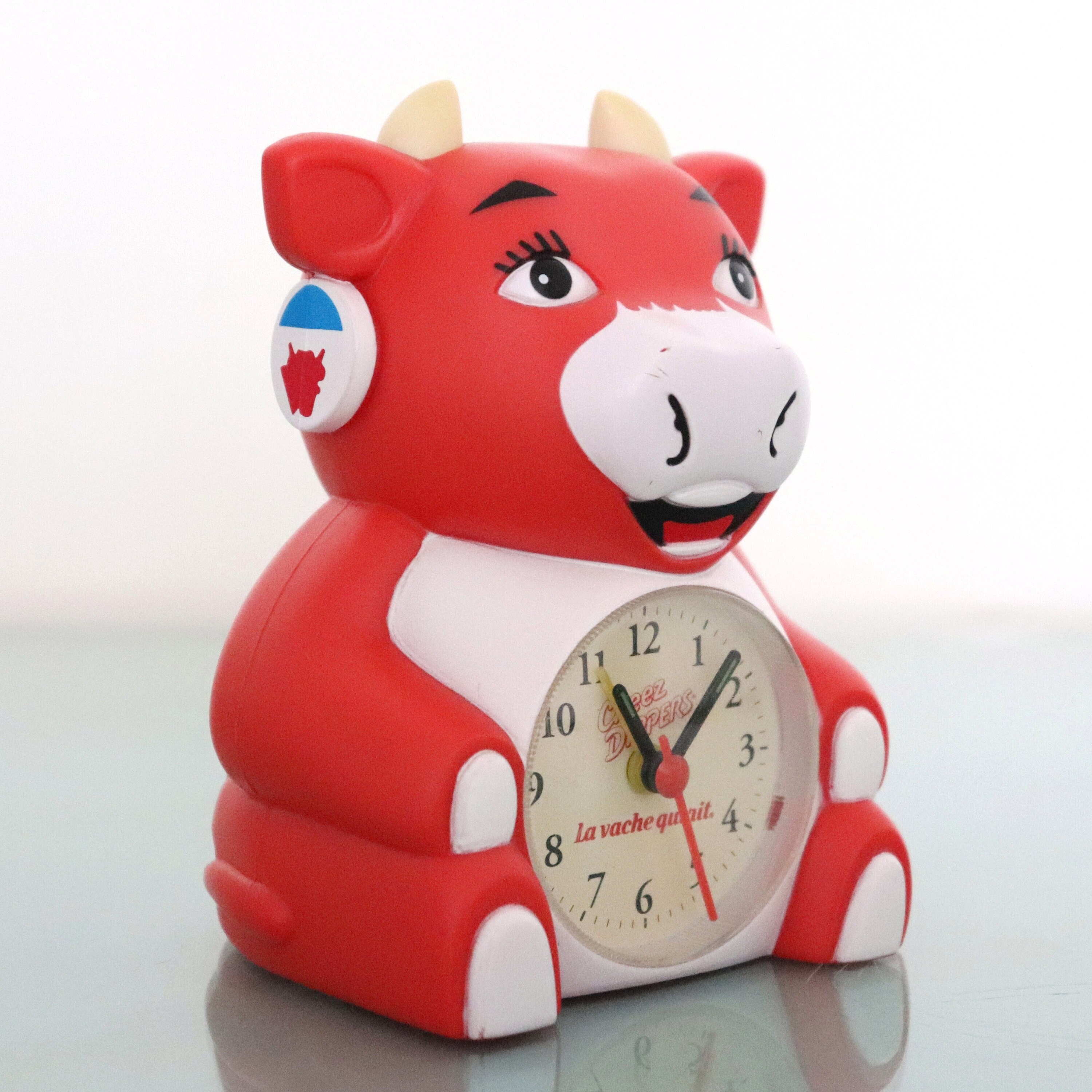RHYTHM Clock Mantel Alarm Vintage LAUGHING COW Rarity Etsy