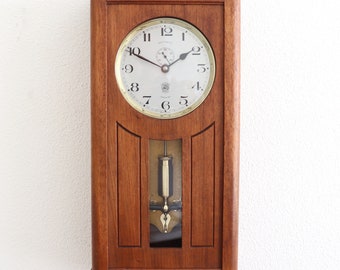 ATO Extremely RARE STRIKING Feature!! Leon Hatot Antique Wall Clock Electric Electromagnetic French Serviced Restored One Years Guarantee!!!