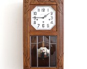 Art Deco Wall Clock Top Clock BELLS Of JURA Westminster Chime ANTIQUE Art Deco France Restored. Offered With a One Years Guarantee