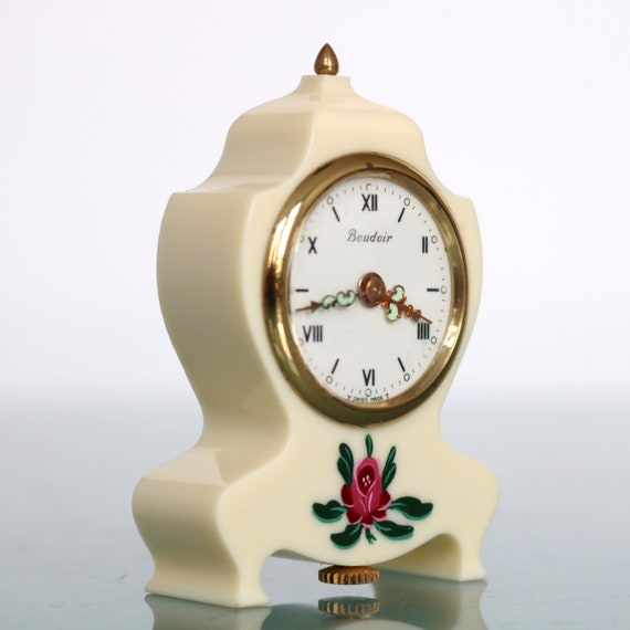 Swiss Mini Baby Mantel Clock Boudoir Neuchatel Gilded Jewel Etsy