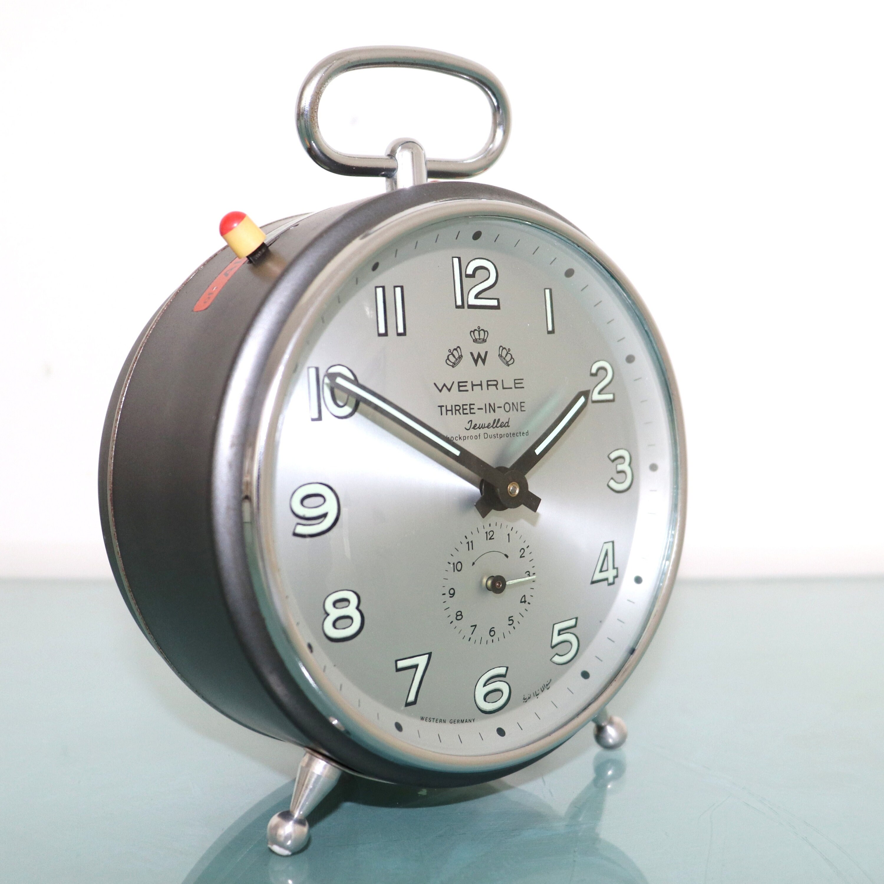WEHRLE ALARM Clock Three In One Silver Dial STRIKING Vintage Etsy