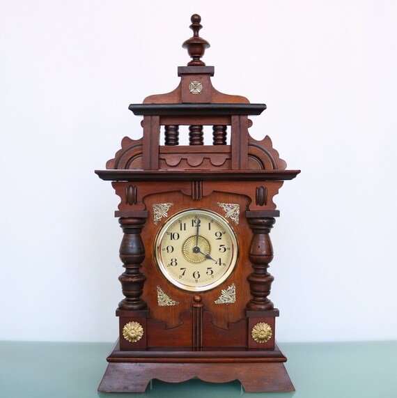 JUNGHANS MUSICAL ALARM Mantel Clock 1910s Castle Shape Antique Etsy